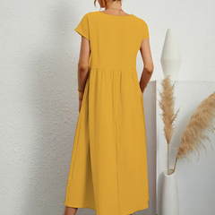 Vestido Midi Manga Curta Pamela