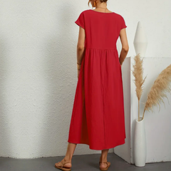 Vestido Midi Manga Curta Pamela