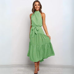 Vestido Midi Amarração Sophie Verde - Coradon