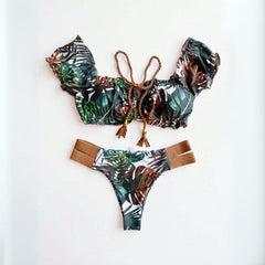 Biquíni Cropped Folhagens Carol