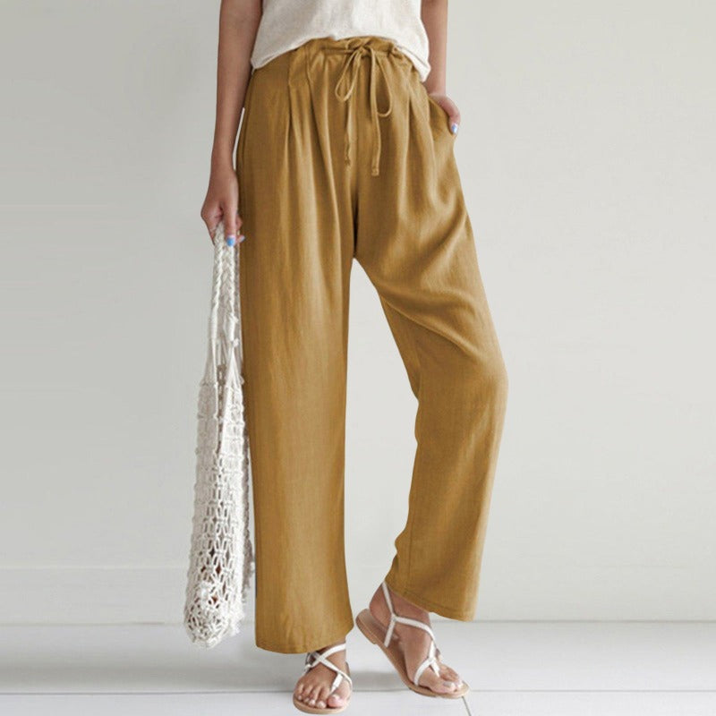 Calça Feminina Casual De Linho Chloe - Coradon