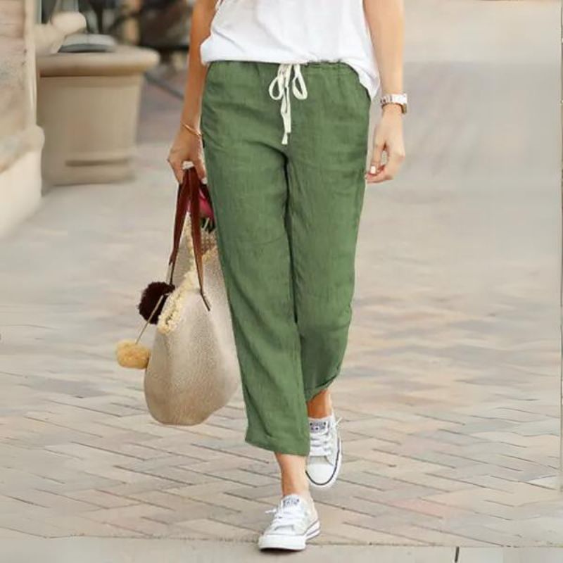 Calça Feminina De Algodão Manu Verde - Coradon