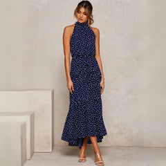 Vestido Midi Amarração Sophie Azul - Coradon