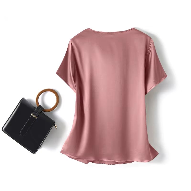 Blusa Feminina Seda Manga Curta Caryne