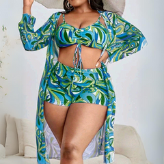 Conjunto Biquíni Saída De Praia Plus Size Marta