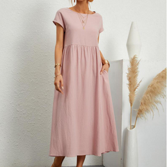 Vestido Midi Manga Curta Pamela