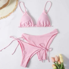 Conjunto Biquíni Cortininha Duas Calcinhas Areia