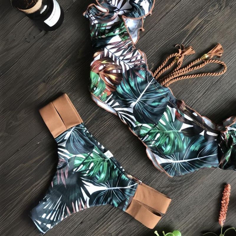 Biquíni Cropped Folhagens Carol