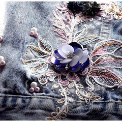 Colete Jeans Bordado Feminino Taissa