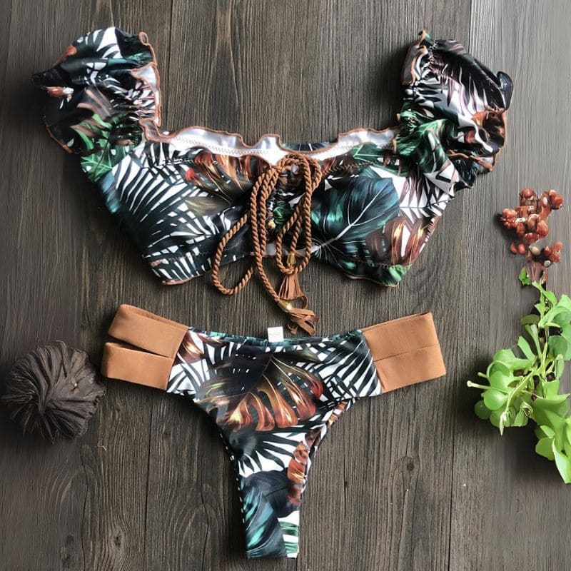 Biquíni Cropped Folhagens Carol