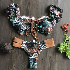 Biquíni Cropped Folhagens Carol