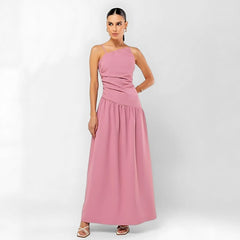 Vestido Longo de Festa Elegante Rosa Carina