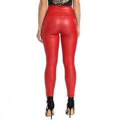 Calça Legging Cintura Alta De Couro Anastasia - Coradon