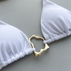 Biquíni Cortininha Com Detalhes Dourados Joyce