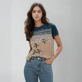 Blusa-Feminina-Manga-Curta-La-Femme-modelo