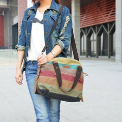 Bolsa Grande Feminina De Lona Rainbow