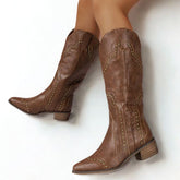 Bota Texana Feminina Country Marrom Boiadeira