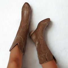Bota Texana Feminina Country Marrom Boiadeira