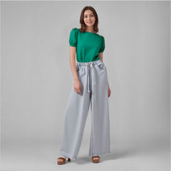 Calça Jeans Wide Leg Feminina Peluciada Paula