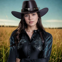 Chapéu Country Feminino Marrom Boiadeira