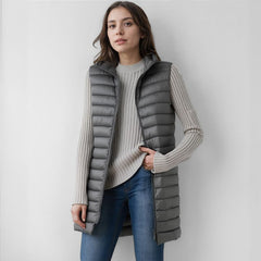 Colete Feminino Alongado Puffer Fashion