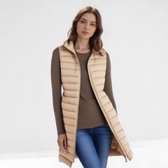 Colete Feminino Alongado Puffer Fashion