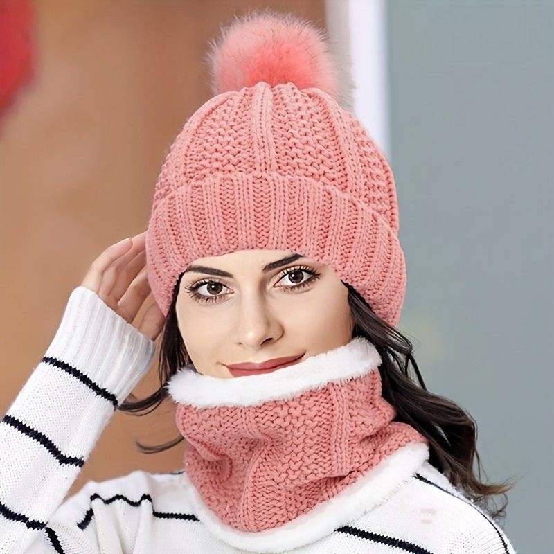 Gorro-e-Cachecol-Feminino-de-Croche-Marcia-Rosa