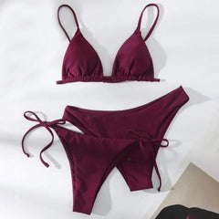 Conjunto Biquíni Cortininha Duas Calcinhas Areia