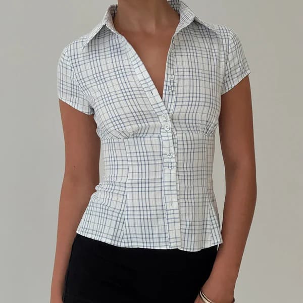 Camisa Feminina Social Xadrez Cyrus