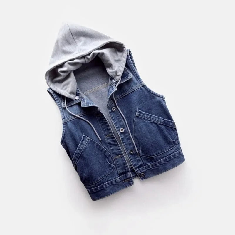 Colete Jeans Feminino Com Capuz Mandy - Coradon