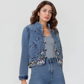 Jaqueta Feminina Jeans Bordada Carol FLASH