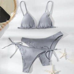 Conjunto Biquíni Cortininha Duas Calcinhas Areia