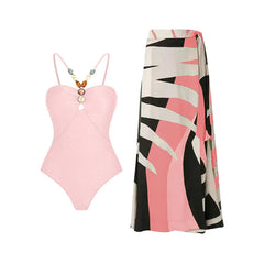 Maiô Feminino e Saia Pareô Clarisse Rosa - Coradon