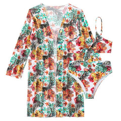 Conjunto Biquíni Saída De Praia Floral - Coradon