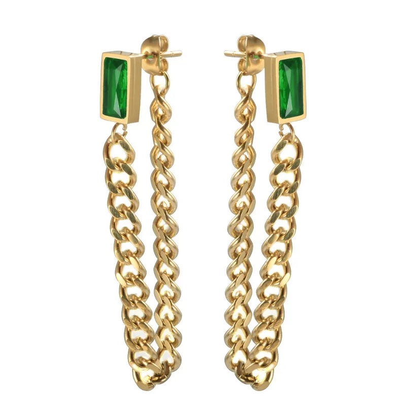 Brinco Pendente Elos Banhado em Ouro 18K - Coradon