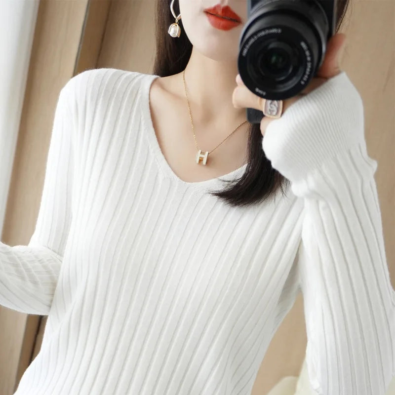 Blusa Feminina Manga Comprida Canelada Helena - Coradon