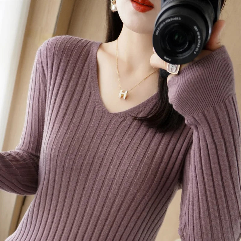 Blusa Feminina Manga Comprida Canelada Helena - Coradon