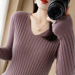 Blusa Feminina Manga Comprida Canelada Helena - Coradon