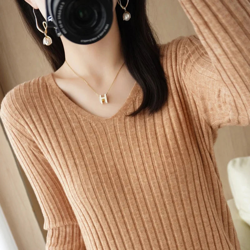 Blusa Feminina Manga Comprida Canelada Helena - Coradon