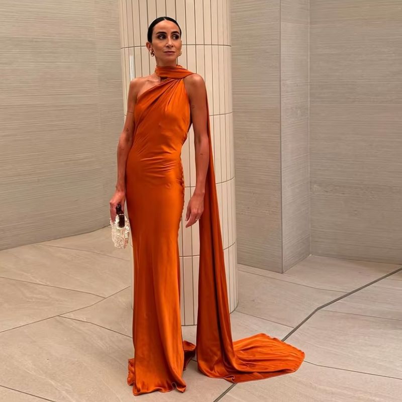 Vestido-Longo-de-Festa-Halter-Enrolado_laranja