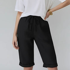 Bermuda Feminina Soltinha Algodão Preta Belle