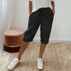 Bermuda Feminina Soltinha Algodão Preta Belle