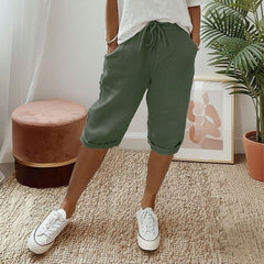 Bermuda Feminina Soltinha Algodão Verde Belle