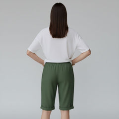 Bermuda Feminina Soltinha Algodão Verde Belle