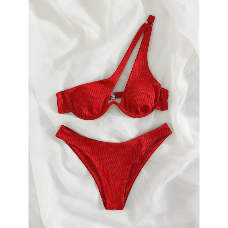 Biquíni Meia Taça Asa Delta Com Bojo Carla Vermelho - Coradon