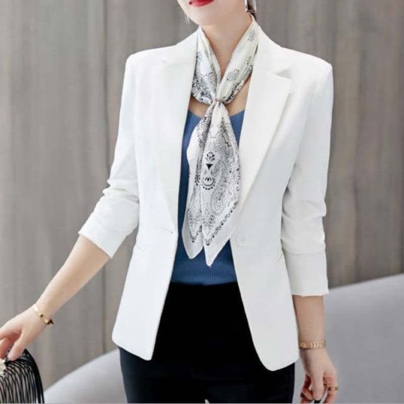 Blazer Feminino Alfaiataria Luxury Branco / P Blazerluxury