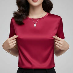 Blusa De Seda Feminina Vermelha Maya