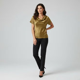 Blusa De Seda Feminina Amarelo Mostarda Caryne