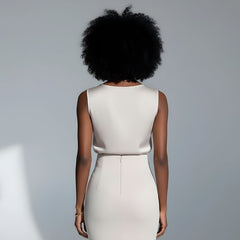 Blusa De Seda Feminina Bege Paula