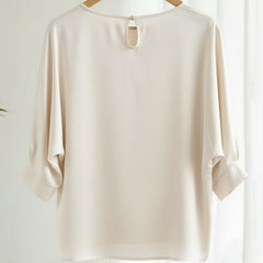 Blusa De Seda Feminina Champanhe Pedrita